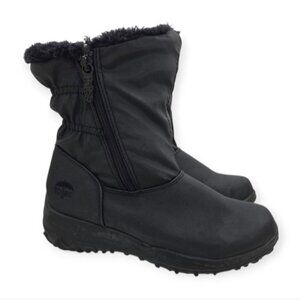 Totes Sim Black Faux Fur Lined Waterproof Winter Snow Boots Women's Size 6